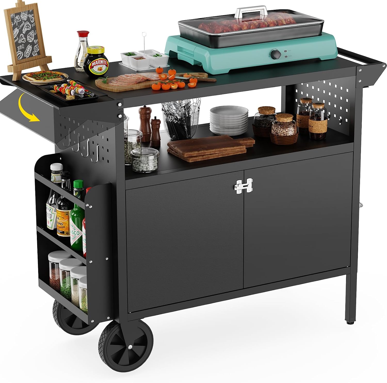 Outdoor Camping Table - Table de barbecue d'extérieur avec rangement,