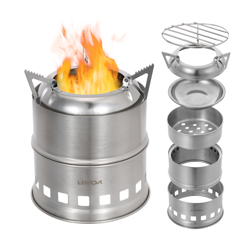 Outdoor Camping Stove Wood - VEXADA-Poêle à bois en acier inoxydable