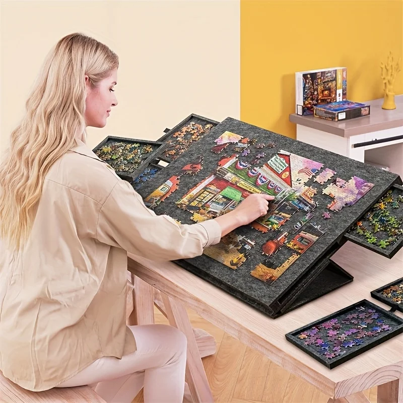 Outdoor Camping Table - Table de puzzle à 6 tiroirs