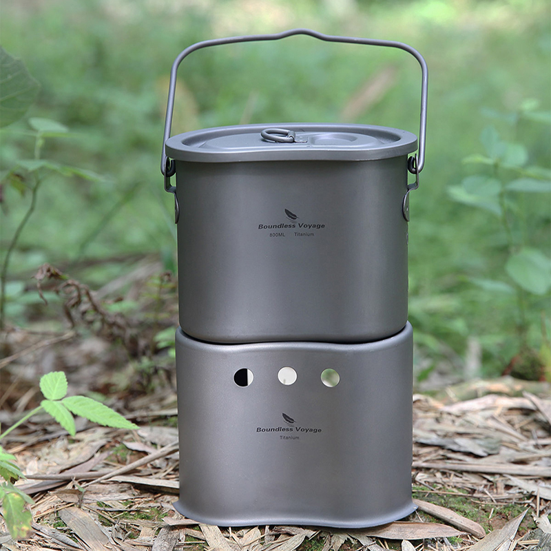 Outdoor Camping Stove Wood - Boundless Voyage-Ensemble d'ustensiles de cuisine en