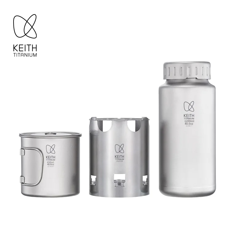 Outdoor Camping Stove Wood - KEITH Ensemble de camping en titane