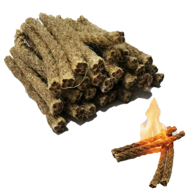Outdoor Camping Stove Wood - Allume-feu portable en corde de chanvre