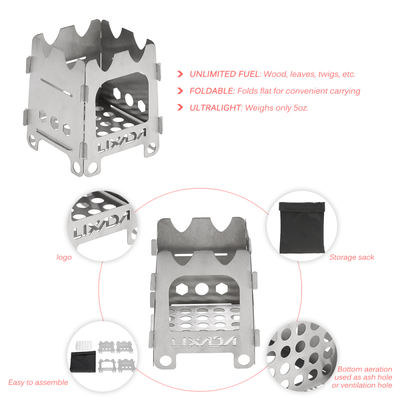 Vexada-Poêle à bois pliable ul - Outdoor Camping Stove Wood avis et prix