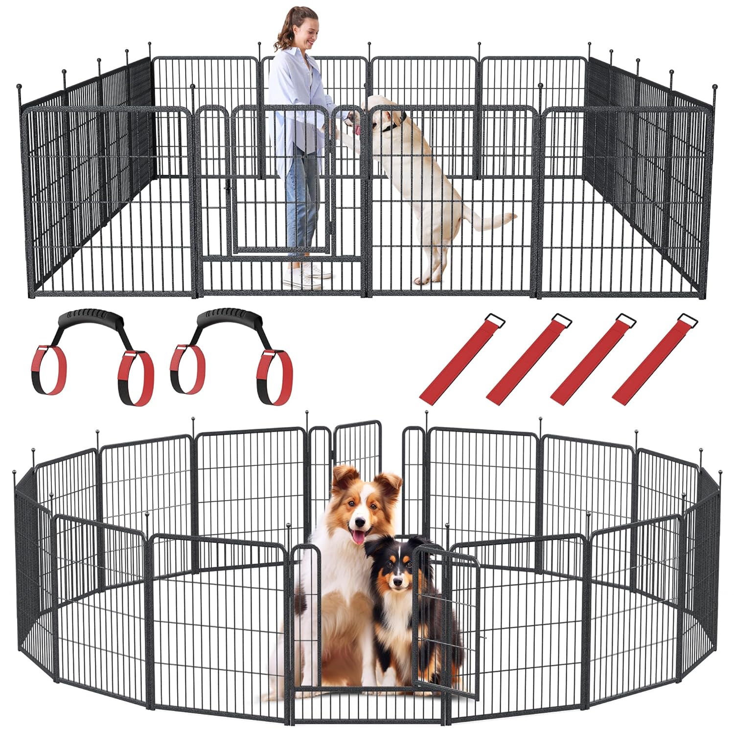 Parc pour chien à 16 panneaux, - Outdoor Camping Dog Fence avis et prix
