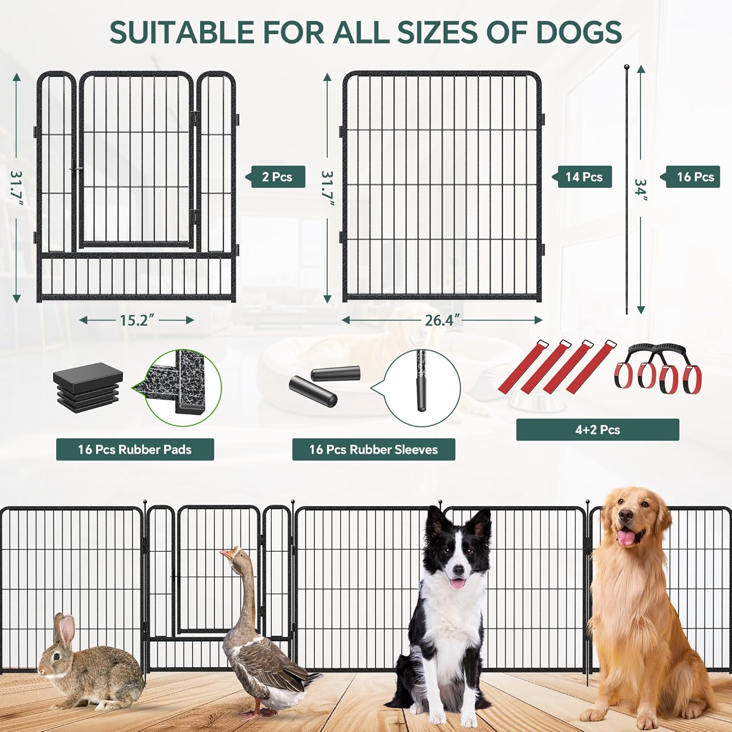 Parc pour chien à 16 panneaux, - Outdoor Camping Dog Fence avis et prix
