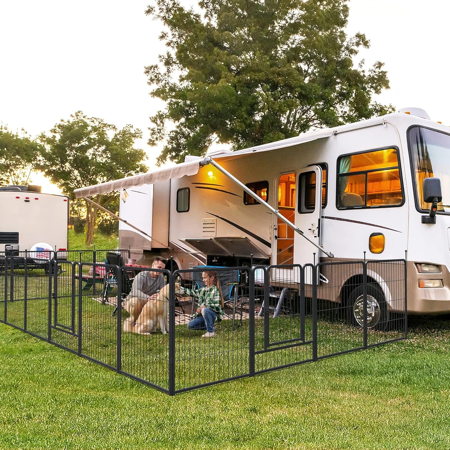 Parc pour chien à 16 panneaux, - Outdoor Camping Dog Fence avis et prix