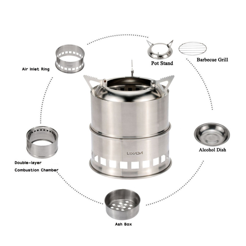 VEXADA-Poêle à bois en acier i - Outdoor Camping Stove Wood avis et prix