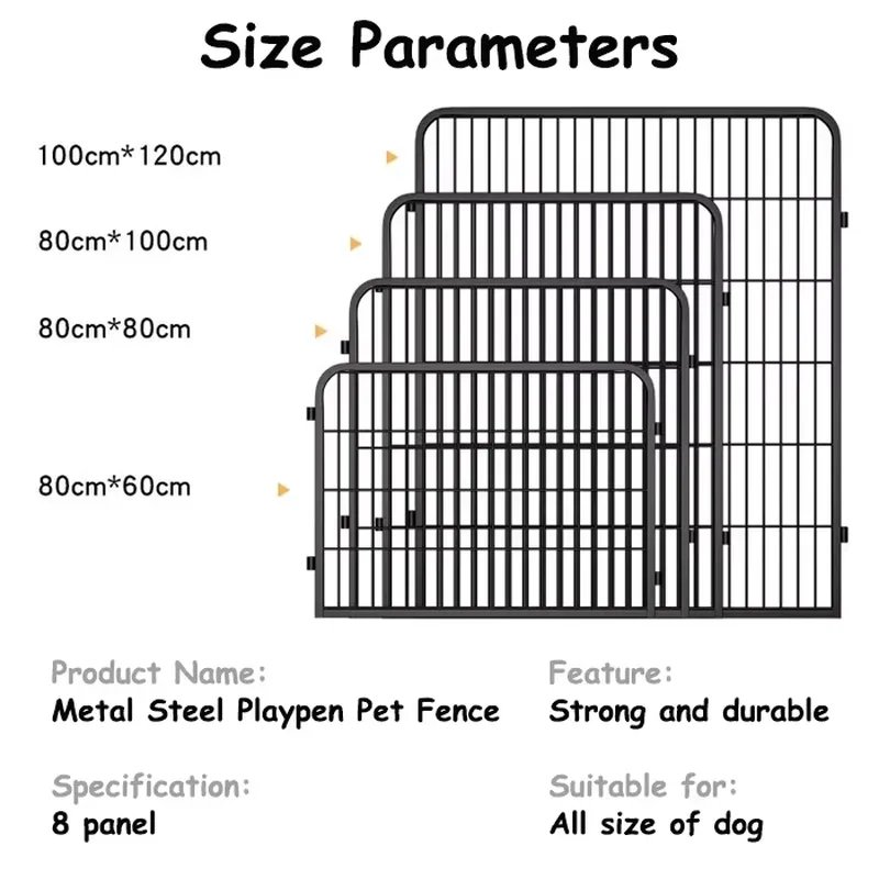 Parc pour animaux à 8 panneaux - Outdoor Camping Dog Fence avis et prix