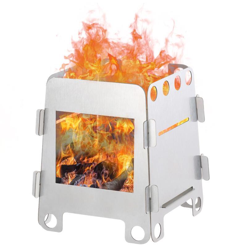 1 ensemble de poêle à bois pli - Outdoor Camping Stove Wood avis et prix