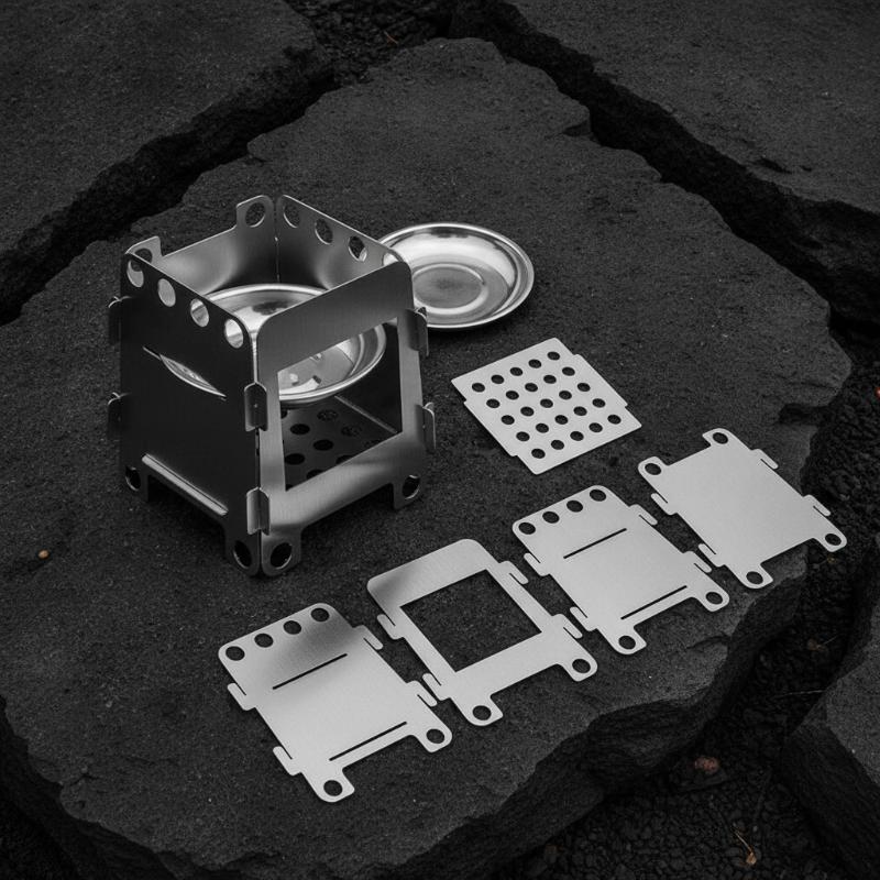 1 ensemble de poêle à bois pli - Outdoor Camping Stove Wood avis et prix